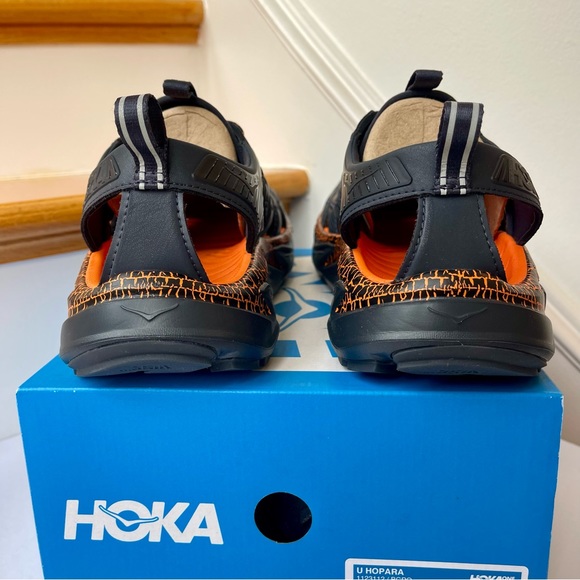 NWT Hoka Hopara Hiking Sandal Wet / Dry exploring shoe - blue graphite / orange - Picture 7 of 16